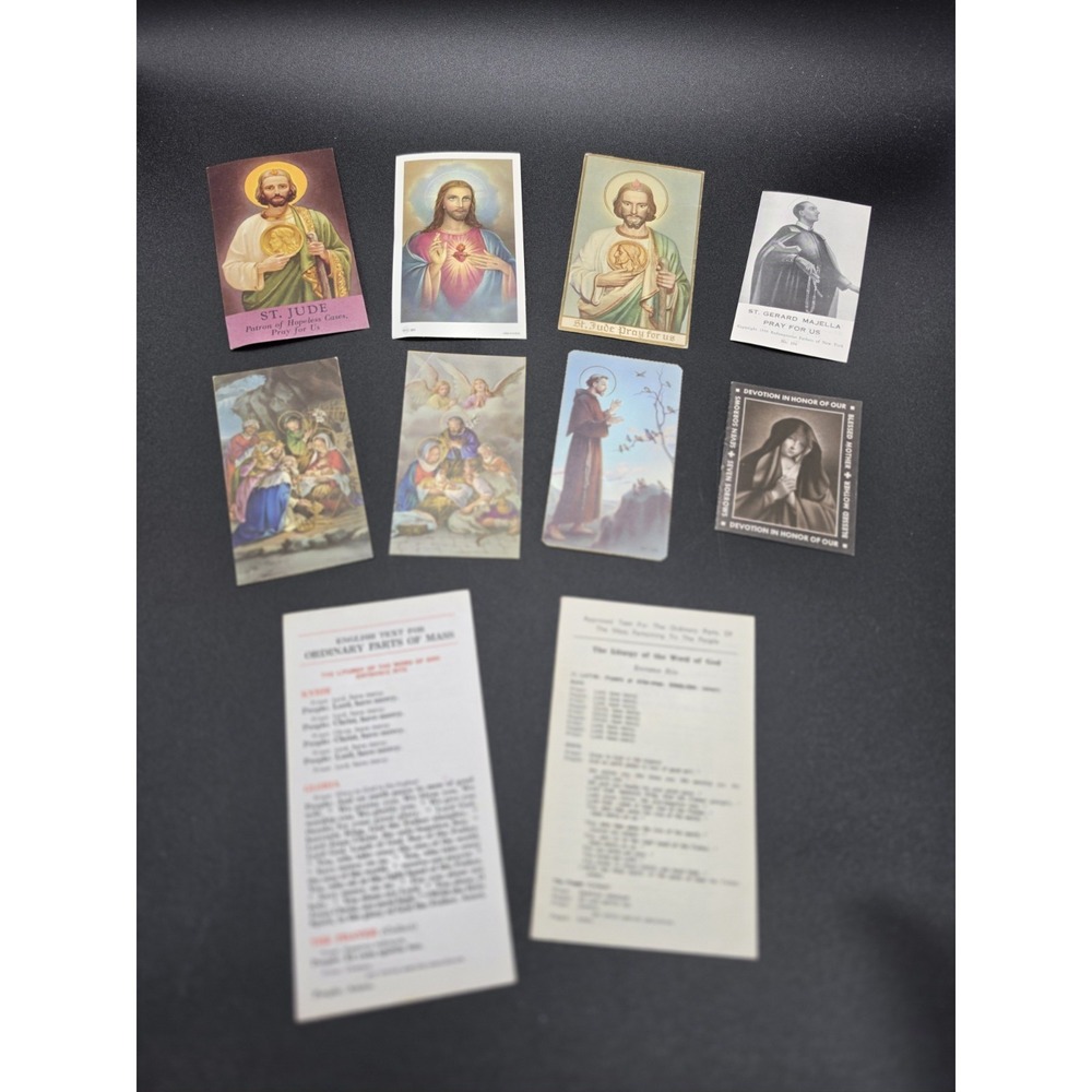 Lot Of Vintage Prayer Cards Religious Ephemera 10 Pieces